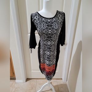 Joseph Ribkoff Black & Abstract Print Hourglass Dress - 14